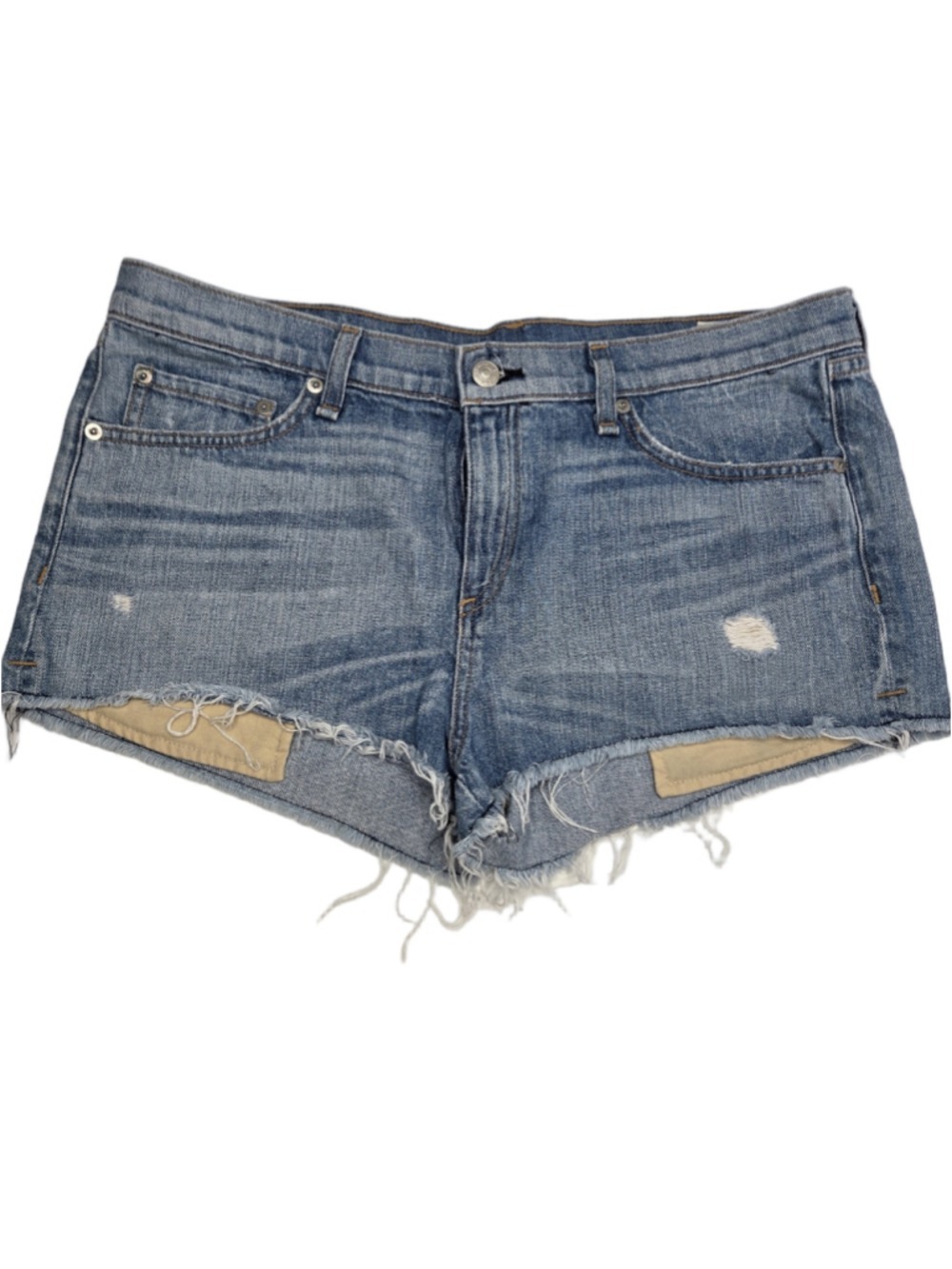 Rag & Bone Mid Rise Denim Cut Off Shorts The Mila Short Moss Women's Size 32